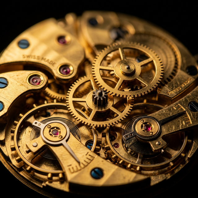Dettaglio ingranaggi orologio meccanico